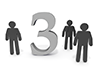 Three people | Number 3-pictogram | Person | Illustration | Free material | Pictogram