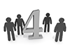 Four people ｜ Number 4-Pictogram ｜ People ｜ Illustrations ｜ Free materials ｜ Pictograms
