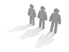 3 people ｜ Shadow ｜ Standing --Pictogram ｜ Person ｜ Illustration ｜ Free material ｜ Pictogram