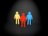 3 people ｜ Red ｜ Blue ｜ Yellow ｜ Light --Pictogram ｜ Person ｜ Illustration ｜ Free material ｜ Pictogram