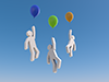 Balloons ｜ People who grab ｜ Blue sky --Pictogram ｜ People ｜ Illustrations ｜ Free materials ｜ Pictograms