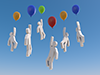 Many people ｜ Balloons ｜ Future ｜ Blue sky --Pictogram ｜ People ｜ Illustrations ｜ Free materials ｜ Pictograms