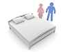 Bedroom ｜ Bed ｜ Men and Women-Pictograms ｜ People ｜ Illustrations ｜ Free Materials ｜ Pictograms