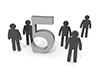 Five people ｜ Number 5 --Pictogram ｜ People ｜ Illustrations ｜ Free materials ｜ Pictograms